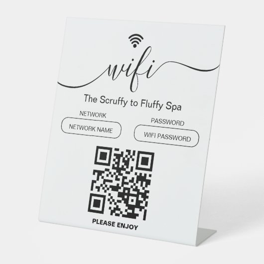 犬のグルーミングビジネスサインフリーWiFiペデスタルサイン 台座サイン (正面)