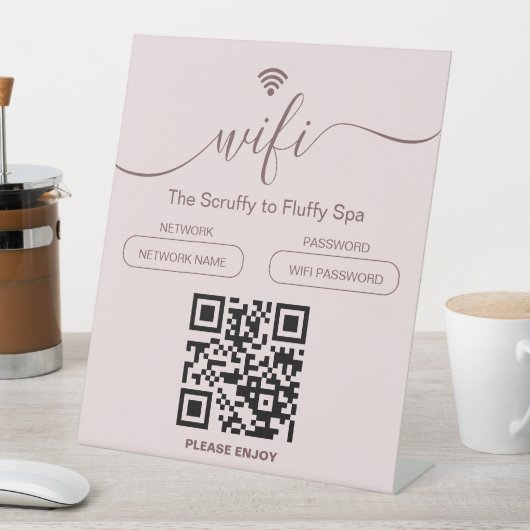 犬のグルーミングビジネスサインフリーWiFiペデスタルサイン 台座サイン (インサイチュ)