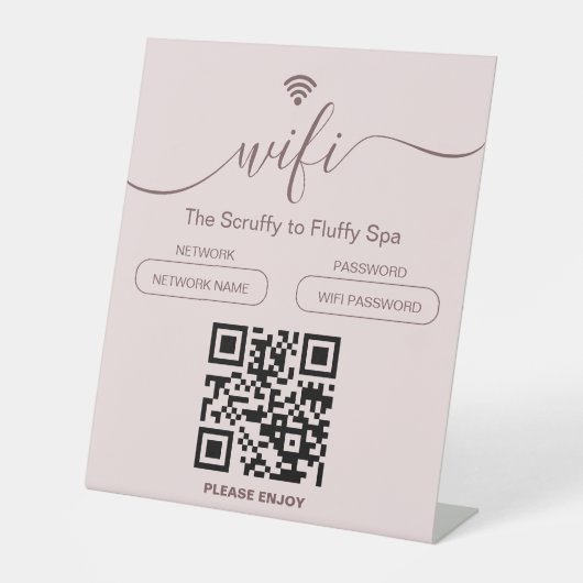 犬のグルーミングビジネスサインフリーWiFiペデスタルサイン 台座サイン (正面)