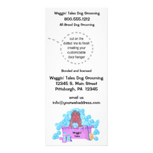 犬のグルーミングビジネスドア・ハンガー ラックカード