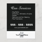 犬のグルーミングフライヤー – Personalizable チラシ (裏面)