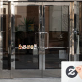 犬のグルーミングフラワーウォーターカラーサービスの価格表 ウィンドウサイン (オフィスドア)