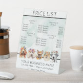 犬のグルーミングフラワーウォーターカラーサービスの価格表 台座サイン (インサイチュ)