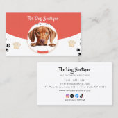 犬のグルーミングブティックペットシッターかわいい子犬のスクリプト 名刺 (正面/裏面)