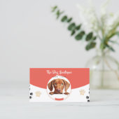 犬のグルーミングブティックペットシッターかわいい子犬のスクリプト 名刺 (スタンド正面)