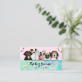 犬のグルーミングブティックペットシッターかわいい子犬のスクリプト 名刺 (スタンド正面)