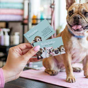 犬のグルーミングブティックペットシッターかわいい子犬のスクリプト 名刺