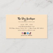 犬のグルーミングブティックペットシッターかわいい子犬のスクリプト 名刺 (裏面)