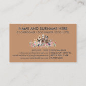 犬のグルーミングブティックペットシッターの子犬のウォーカー 名刺 (裏面)