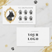 犬のグルーミングペットサービス白黒の前足 名刺