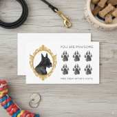 犬のグルーミングペットサービス白黒の前足 名刺