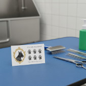 犬のグルーミングペットサービス白黒の前足 名刺