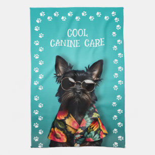 犬のグルーミングポープリントタオル キッチンタオル