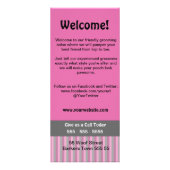 犬のグルーミングラックカード – パーソナライズ可能（両面） ラックカード (裏面)