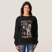 犬のグルーミングリッおもしろいトトリマーペットの新郎 スウェットシャツ (正面フル)