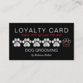 犬のグルーミングロイヤリティ割引ペット報酬 名刺 (正面)