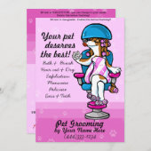 犬のグルーミング促進テンプレート 招待状 (正面/裏面)