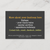 犬のグルーミング促進マーケティングテンプレート 名刺 (裏面)