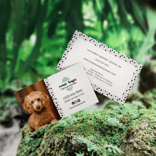 犬のグルーミング写真ロゴソーシャルメディア 名刺