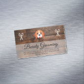 犬のグルーミング木製パネル マグネット名刺 (インサイチュ)