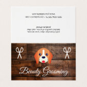 犬のグルーミング木製パネル 名刺 (外部フラット)