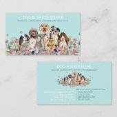 犬のグルーミング歩く座りサービス 名刺 (正面/裏面)