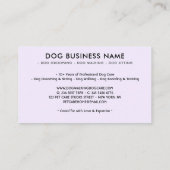 犬のグルーミング歩く座り搭乗薄紫 名刺 (裏面)
