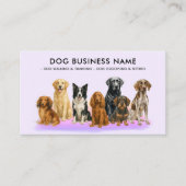 犬のグルーミング歩く座り搭乗薄紫 名刺 (正面)