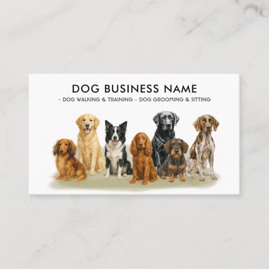 犬のグルーミング歩く座り搭乗訓練 名刺 (正面)