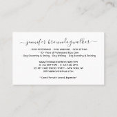 犬のグルーミング歩く座り署名 名刺 (裏面)