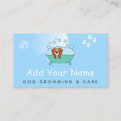 犬のグルーミング気にヘアーカットおもしろいペット泡風呂 名刺 (正面)