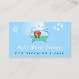 犬のグルーミング気にヘアーカットおもしろいペット泡風呂 名刺
