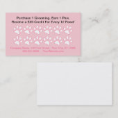 犬のグルーミング顧客報酬カード ロイヤリティカード (正面/裏面)