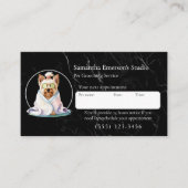 犬のグルーミング黒大理石プロフェッショナル 予約カード (正面)