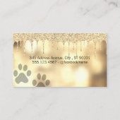 犬のグルーミング | グリッタードリップボケ 名刺 (裏面)