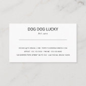 犬のグルーミング ドッグボーン ビジネスカード (裏面)