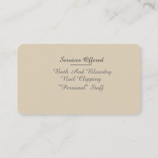 犬のグルーミング·ペットケア事業 名刺 (裏面)