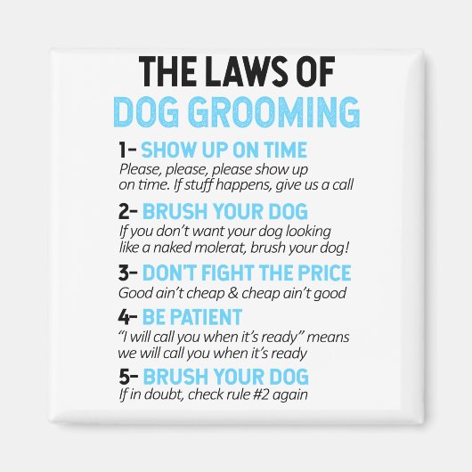 犬のグルーミング マグネット (正面)