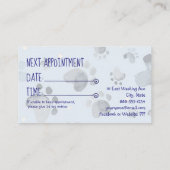 犬のグルーミング 予約カード (裏面)