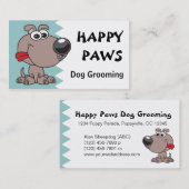 犬のグルーミング、切抜きまたは歩く 名刺 (正面/裏面)