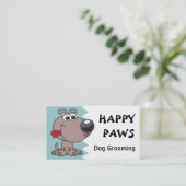 犬のグルーミング、切抜きまたは歩く 名刺 (スタンド正面)