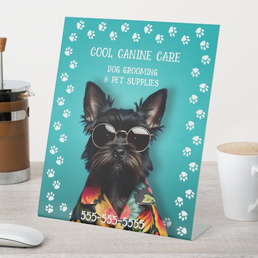 犬のグルーミング 台座サイン (インサイチュ)