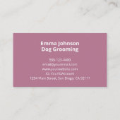 犬のグルーミング | 歩くほこりっぽいピンクの名刺 名刺 (裏面)