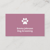 犬のグルーミング | 歩くほこりっぽいピンクの名刺 名刺 (正面)