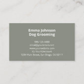 犬のグルーミング | 歩くほこりっぽい灰色の名刺 名刺 (裏面)