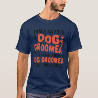 犬のグルーミング 犬の子犬 犬のグルーマー ペットシッター 友達 Tシャツ