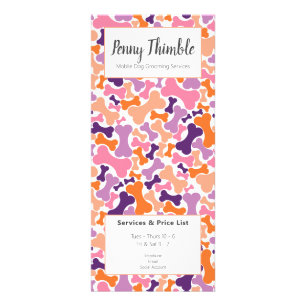 犬のグルーミング、犬の骨トリマーサービス ラックカード