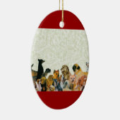 犬のコラージュのオーナメントの多く セラミックオーナメント (右)