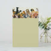 犬のコラージュレターヘッドの多く 便箋 (スタンド正面)