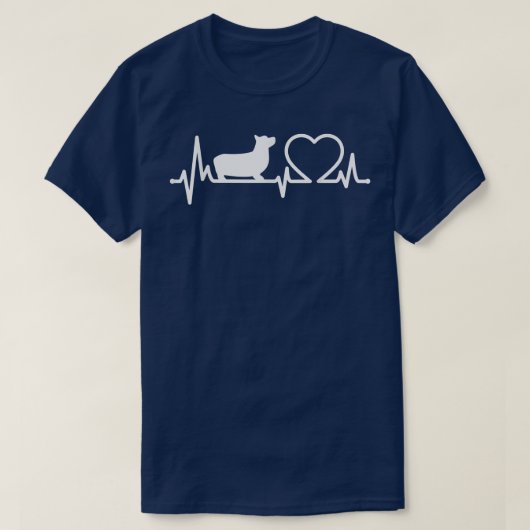 犬のコーギハートビーおもしろいトコルギドッグ恋人 Tシャツ (デザイン正面)